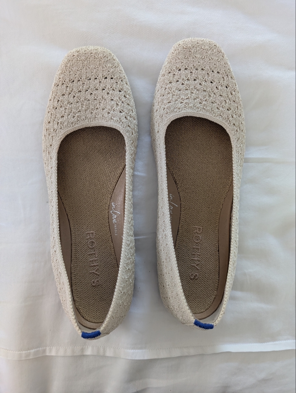 Rothy's Ivory Woven Flat